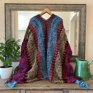 New Boho Crochet Poncho Cardigan